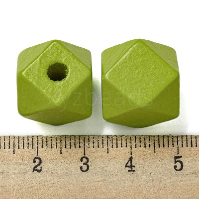 Printed Wood European Beads WOOD-G022-34-1