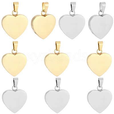 10Pcs Valentines Gift Idea for Him 304 Stainless Steel Stamping Blank Tag Pendants STAS-BBC0010-06A-1