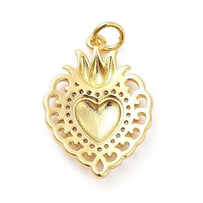 Rack Plating Brass Micro Pave Cubic Zirconia Pendants KK-K270-16G-1