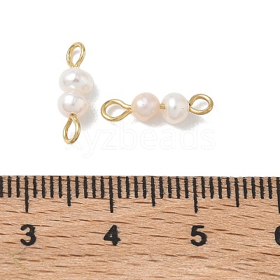 Potato Natural Cultured Freshwater Pearl Beaded Links Connector Charms PALLOY-JF05480-1