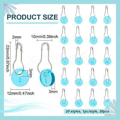 Acrylic & Iron Locking Stitch Marker FIND-BC0013-50-1