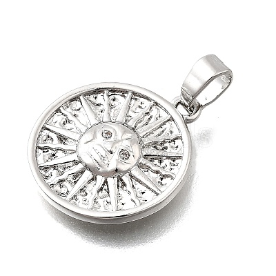 Brass Micro Pave Cubic Zirconia Pendants KK-P336-20P-1