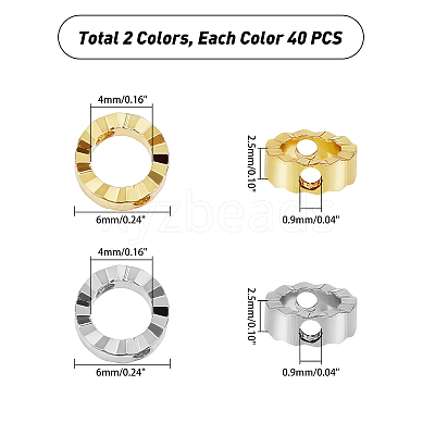 80Pcs 2 Colors Brass Bead Frames KK-PH0002-60-1
