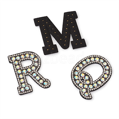 Alphabet Resin Rhinestone Patches DIY-TAC0005-45B-1