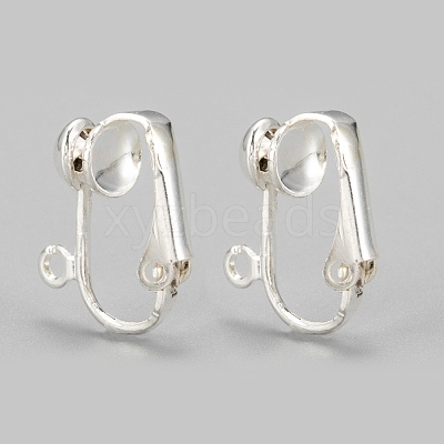 Iron Clip-on Earring Findingsfor Non-Pierced Ears X-EC141-S-1