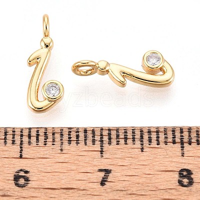 Brass Micro Pave Cubic Zirconia Charms KK-N263-97G-I-1