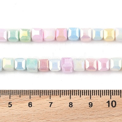 Electroplate Opaque Glass Beads Strands EGLA-U004-02C-1