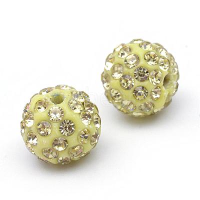 Polymer Clay Pave Rhinestone Beads RB-Q197-10mm-24-1