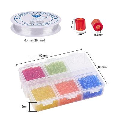 DIY Transparen Tube Glass Beads Bracelet Making Kit DIY-YW0004-36A-1