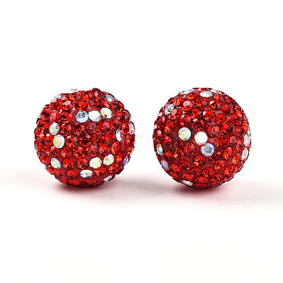 Polymer Clay Pave Rhinestone Beads RB-T018-01D-1
