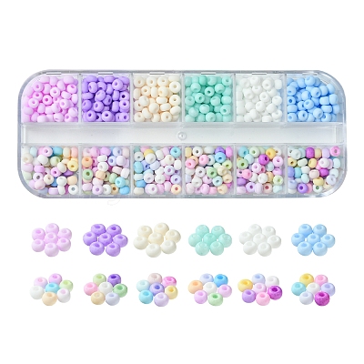 480Pcs 12 Colors 6/0 Glass Seed Beads SEED-FS0001-27-1
