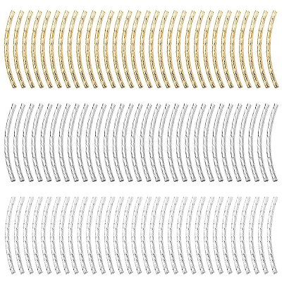 90Pcs 3 Colors Brass Tube Beads KK-YW0002-08B-1