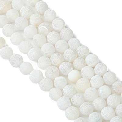 Natural Weathered Agate Beads Strands G-G589-8mm-03-1