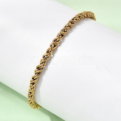 304 Stainless Steel Rope Chains Bracelets for Women BJEW-A158-02C-G-1