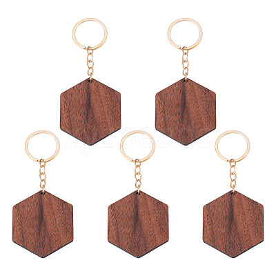 Walnut Wood Pendant Keychains KEYC-TAC0034-06C-1