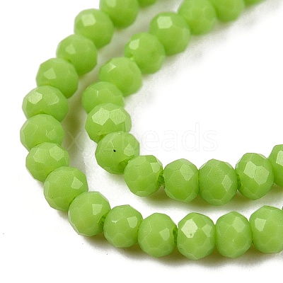 Opaque Solid Color Glass Beads Strands EGLA-T021-02F-1