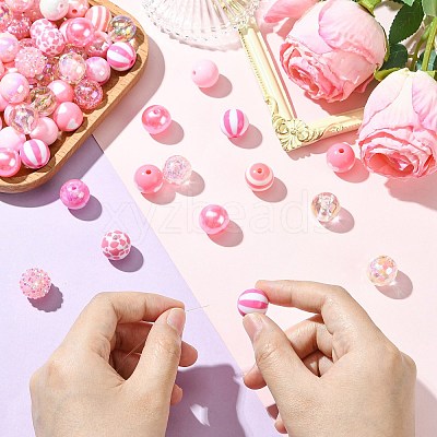 100Pcs Transparent & Opaque Acrylic Beads SACR-CJ0001-85-1