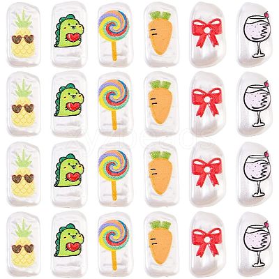 30Pcs 6 Style 3D Printed ABS Plastic Imitation Pearl Beads KY-NB0001-55-1