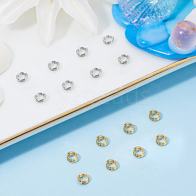160Pcs 2 Colors Brass Split Rings KK-BBC0023-08B-1