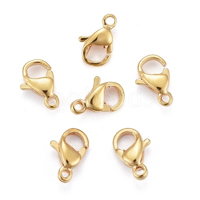 304 Stainless Steel Lobster Claw Clasps X-STAS-H352-01B-G-1