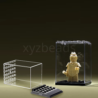 Transparent Plastic Minifigures Display Case ODIS-WH0043-25-1