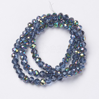 Electroplate Transparent Glass Beads Strands EGLA-A034-T4mm-Q14-1