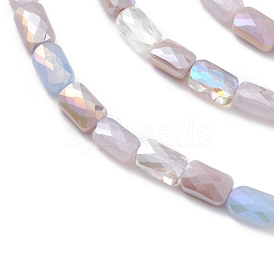 Gradient Color Electroplate Glass Bead Strands X-GLAA-E042-01B-1