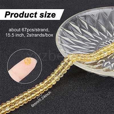 2 Strands Synthetic Citrine Beads Strands G-GO0001-26A-1