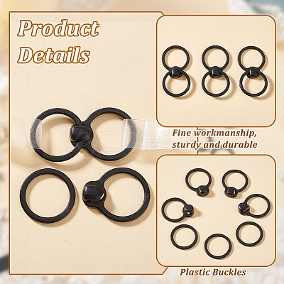 Ring Plastic Front Closure Bra Hook FIND-WH0291-30-1