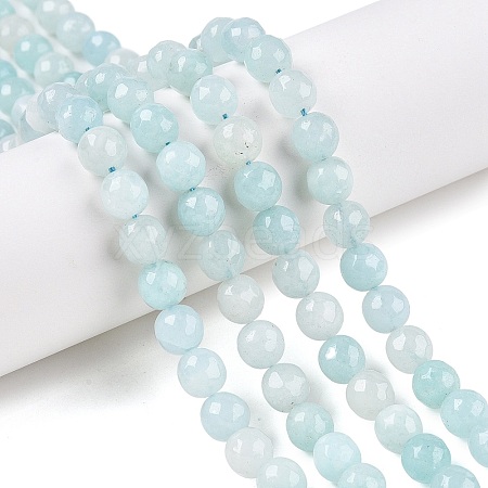 Natural White Jade Bead Strands G-R346-6mm-17-1