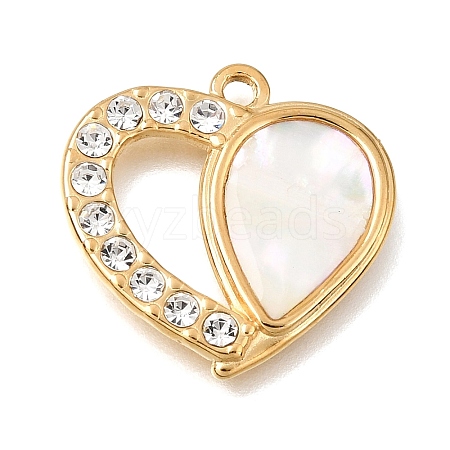 304 Stainless Steel Enamel Pendants STAS-D393-04G-1