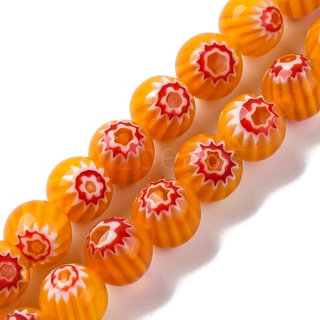 Handmade Millefiori Lampwork Beads Strands LAMP-G164-05D-1