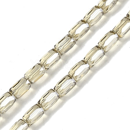 Electroplate Glass Beads Strands GLAA-Q101-02A-PL06-1