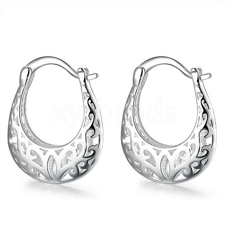 Awesome Design Filigree Brass Hoop Earrings EJEW-BB02049-1