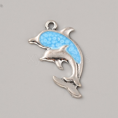 Ocean Theme Alloy Enamel Pendants ENAM-CJC0022-14A-AS-1