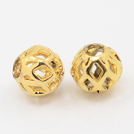 Brass Filigree Beads KK-C2988-G-1