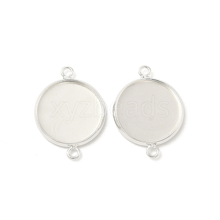 Flat Round Brass Connector Cabochon Settings KK-K414-13A-S-1