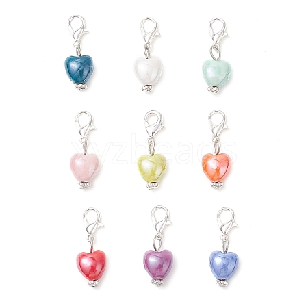 Pearlized Handmade Porcelain Pendant Decorations HJEW-JM03942-02-S-1