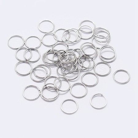 Anti-Tarnish Rhodium Plated 925 Sterling Silver Open Jump Rings STER-F036-02P-1x6mm-1