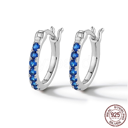 Rhodium Plated 925 Sterling Silver Hoop Earring for Women VR9878-3-1