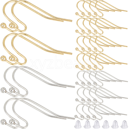 SOFPLATE 300Pcs 2 Colors Brass Earring Hooks KK-SP0001-36-1