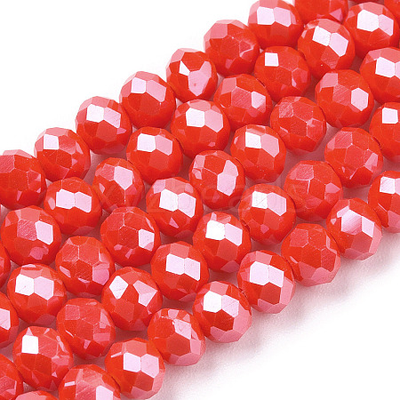 Electroplate Glass Beads Strands EGLA-A044-P6mm-A03-1