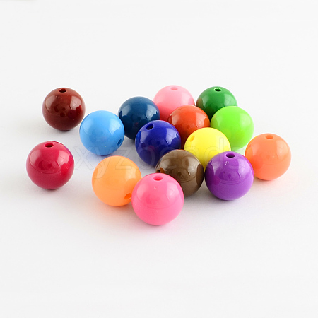 Chunky Bubblegum Round Acrylic Beads X-SACR-S044-12mm-M-1