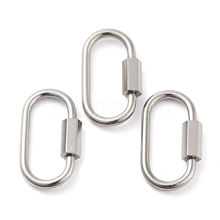 Non-Tarnish 304 Stainless Steel Screw Carabiner Lock Charms STAS-H107-04C-P-1