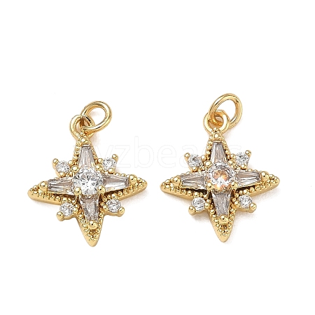 Brass Micro Pave Clear Cubic Zirconia Charms CU-CBAF0F8-16H-G-1