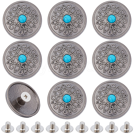 10Pcs Antique Silver Alloy Decorative Rivets BUTT-GF0004-22B-1