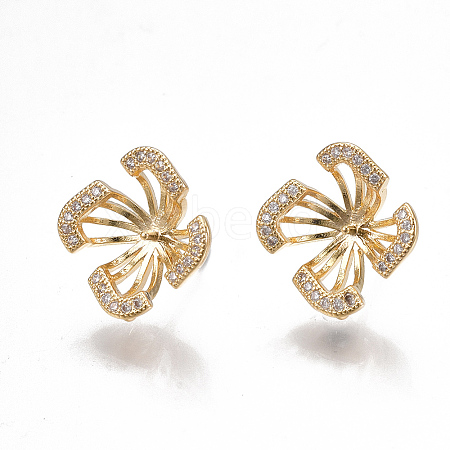 Brass Stud Earring Findings KK-T038-469G-1