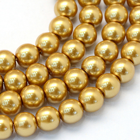 Baking Paint Glass Pearl Bead Strands X-HY-Q003-3mm-08-1