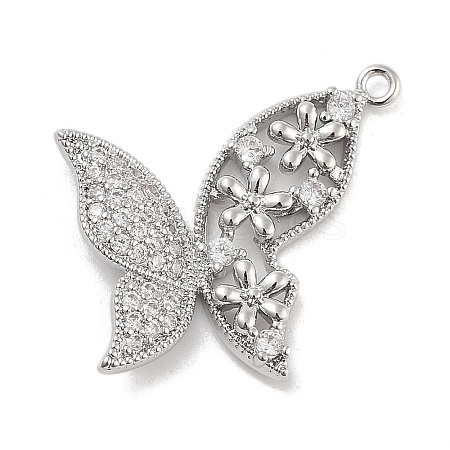 Brass Pave Clear Cubic Zirconia Pendants LS-KK-Z061-08P-02-1