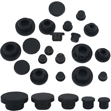 20Pcs 5 Style Silicone Hole Plugs AJEW-GF0008-06B-1